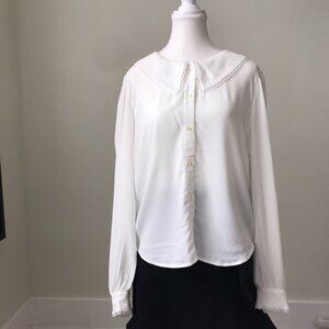 Aritzia Sunday‎ Best Aurora Blouse | White Lace | Size L
